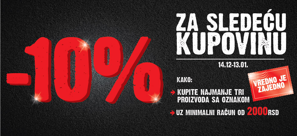 10% popusta za sledeću kupovinu