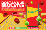 Dostava preko aplikacije Glovo iz IDEA, IDEA organic i Mercator prodavnica