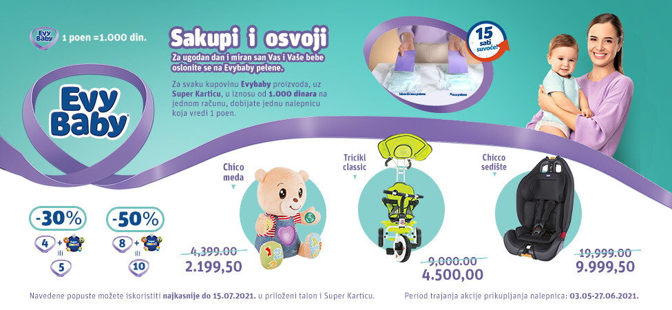 Evy baby pelene donose velike popuste u Roda i IDEA prodavnicama