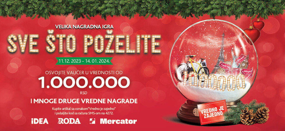 IDEA, RODA I MERCATOR VAM POKLANJAJU SVE ŠTO POŽELITE - VELIKA NAGRADNA IGRA POČINJE 