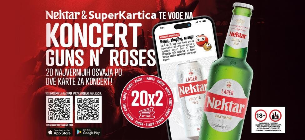 OSVOJI KARTE ZA GUNS N’ ROSES UZ NEKTAR PIVO!
