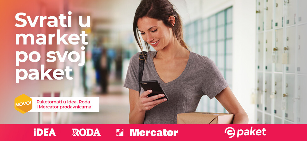 Paketomat u IDEA, RODA i Mercator prodavnicama