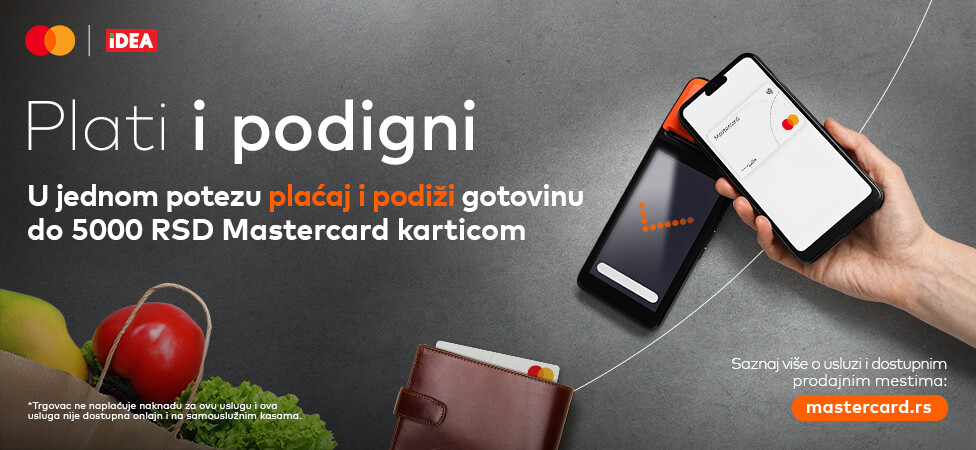 Podignite gotovinu dok plaćate Mastercard karticom