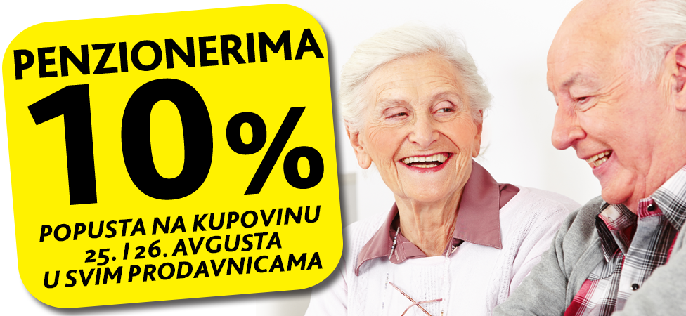 Popust za penzionere 25. i 26. avgusta