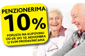Popust za penzionere 9. i 10. novembra