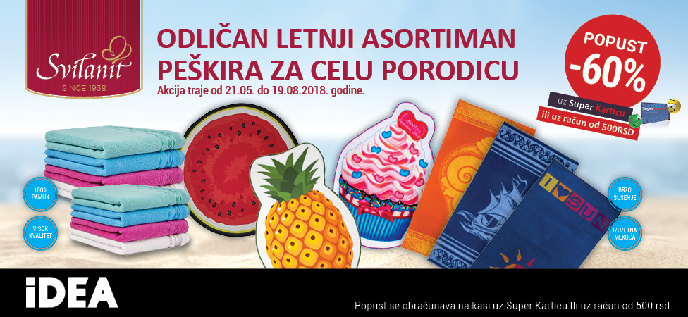 Svilanit peškiri u našim prodavnicama