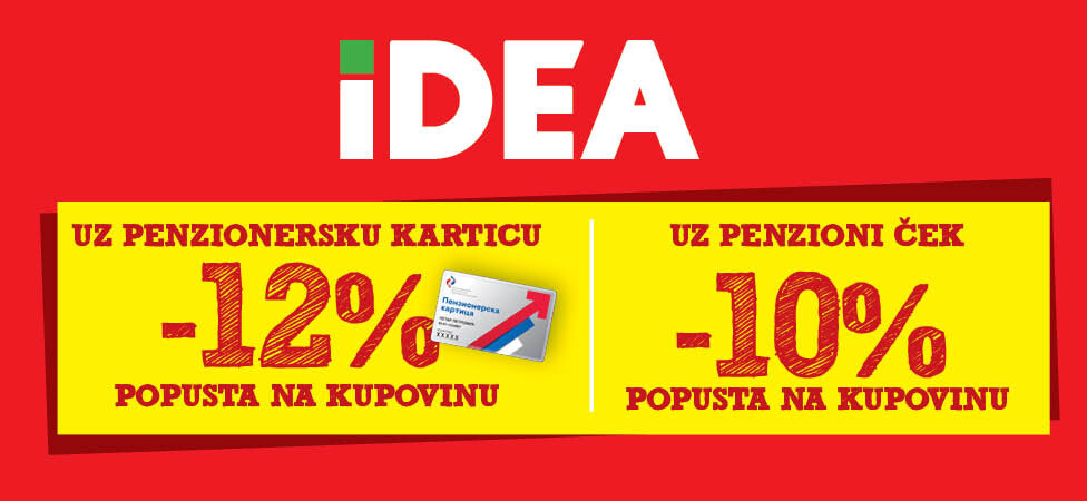 U IDEA prodavnicama nove pogodnosti uz penzionersku karticu