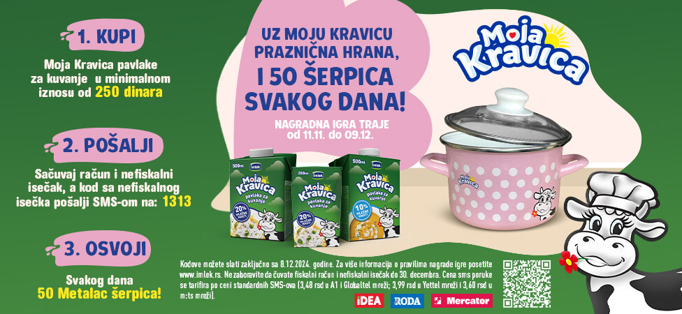 Uz Moju Kravicu praznična hrana, i 50 šerpica svakog dana!